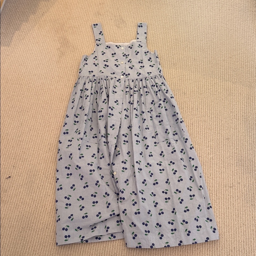 Bonpoint Light Blue Cherry-Print Sundress